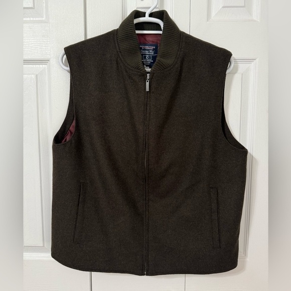 Roundtree & Yorke Men’s Brown Luxurious lambswool Zip Up Vest Brown size Large - Picture 9 of 9